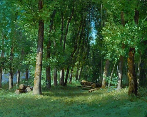 Avenue of Poplars at Bougival, France, , Auguste Anastasi