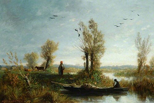 Landscape, the Banks of a Canal, , Auguste Anastasi
