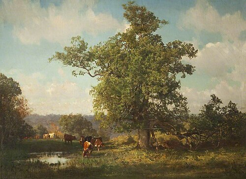 Oak Tree and Sylvan Glade, 1872, Auguste Bonheur