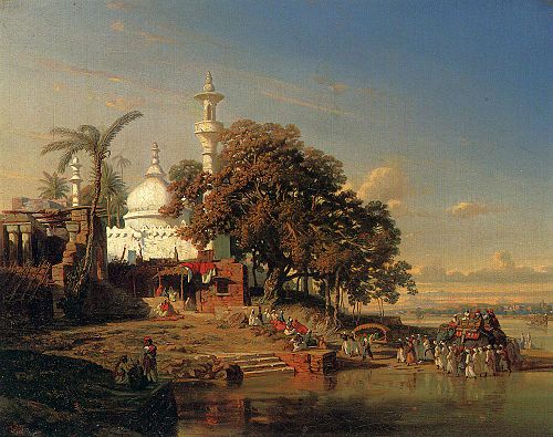 An Indian Mosque on the Hooghly River near Calcutta, 1846, Auguste Borget