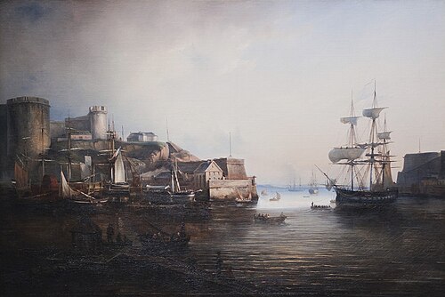 Vue du port de Brest, 1830, Auguste Jugelet