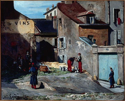 Épisode de la Commune, rue des Rosiers, à Montmartre, 1875, Auguste Lepère