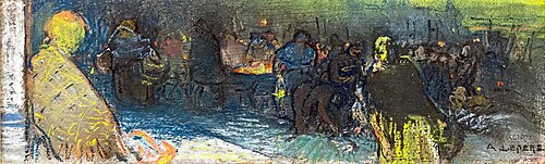 Autour du brasero (vue de Paris), 1892, Auguste Lepère