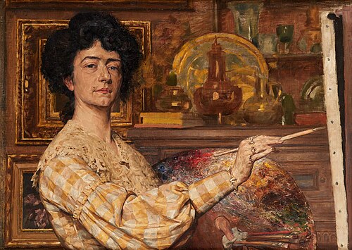 Painter at the easel, 1903, Auguste Levêque