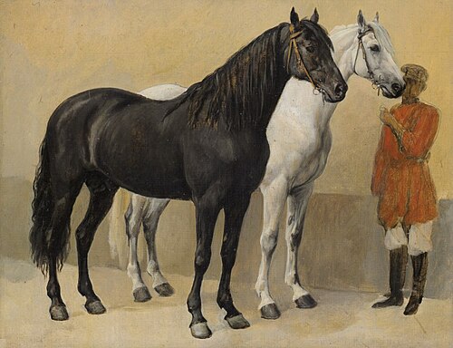 Two Horses of Prince Anatole Demidoff, , Auguste Raffet