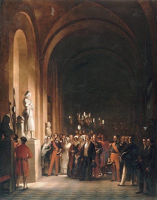 Louis-Philippe and the royal family visit the Historic Galleries of Versailles, 1848, Auguste Vinchon