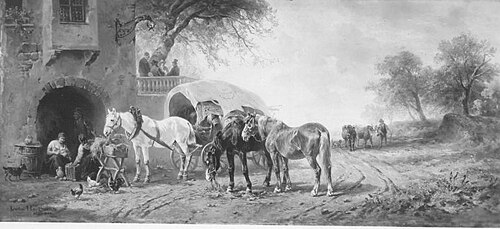 Rast vor der Schenke, , Ludwig Hartmann