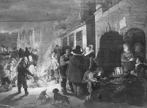 Nocturnal street scene, 1625, Pieter de Molyn