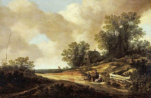Landscape with figures, 1635, Pieter de Molyn