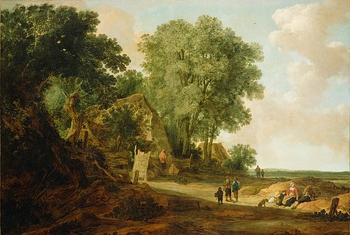 Landscape with Cottage and Figures, 1640, Pieter de Molyn