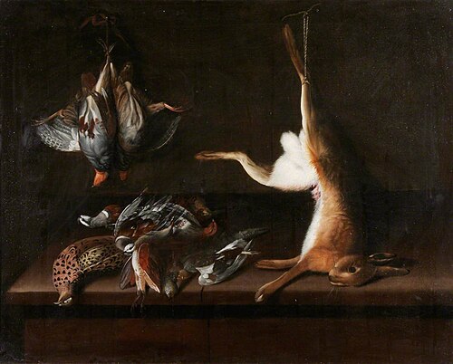 Still Life of Game, 1752, Louis Leonard Hübner