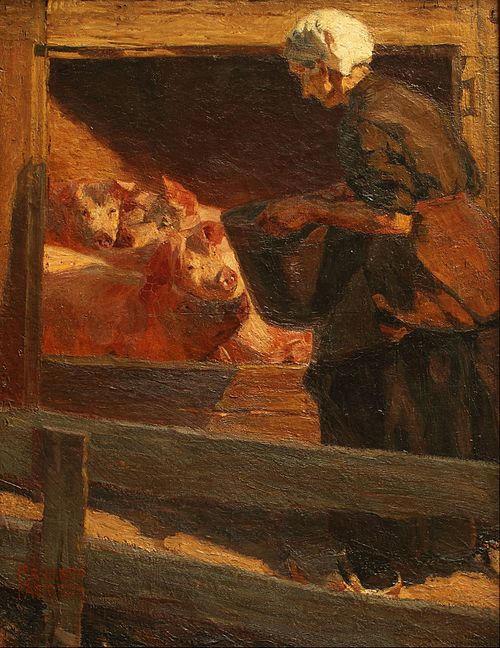 La comida de los cerdos, 1904, Fernando Fader