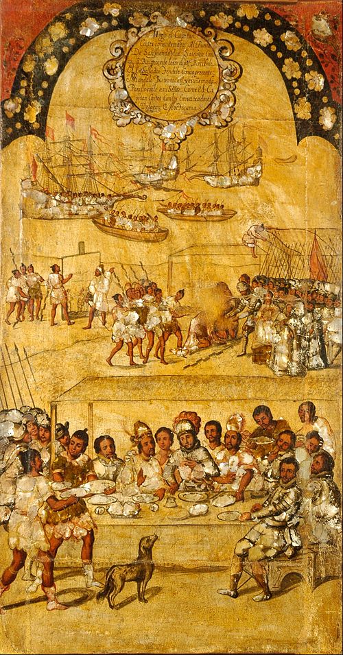 La Conquista de México. Tabla I, , Miguel Gonzales