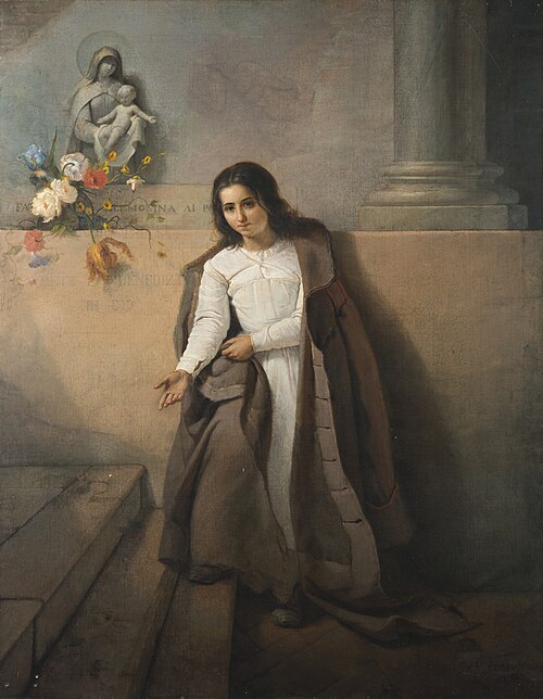 Asking for alms, 1856, Baldassare Verazzi