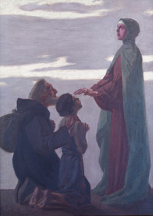 Sainte Odile guérissant un jeune aveugle, 1914, Karl Jordan