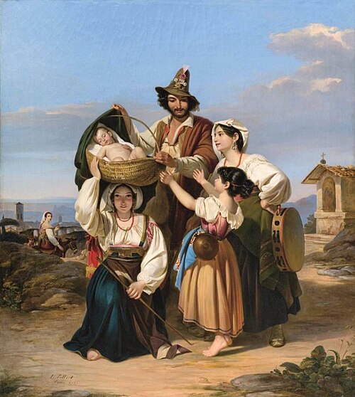 Roman peasant family, 1836, Leopold Pollak