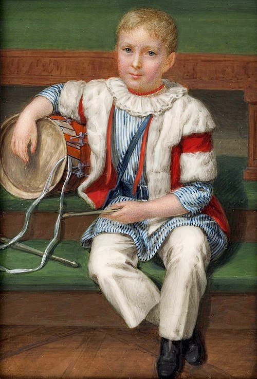 Miniature d'Adam Potocki (1822-1872) à l'âge de 5 ans., 1827, Josef Sonntag
