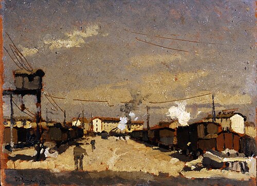 The Seregno station, 1926, Domenico De Bernardi