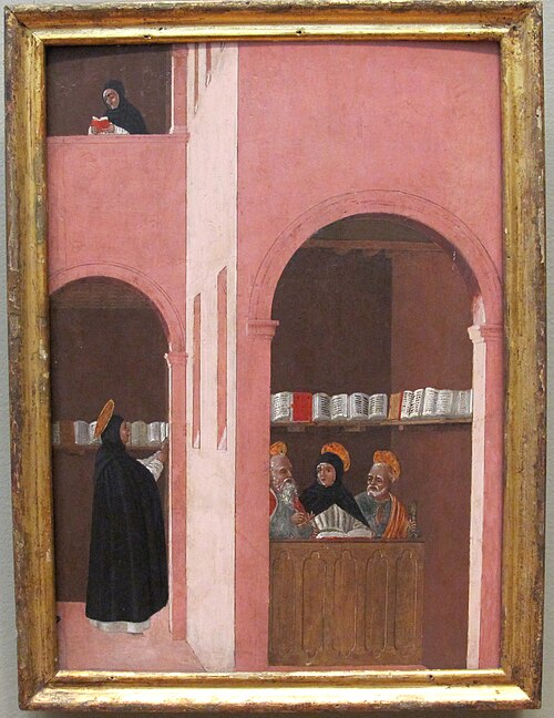 san tommaso d'aquino aiutato dai santi pietro e paolo, 1465, Bartolomeo degli Erri