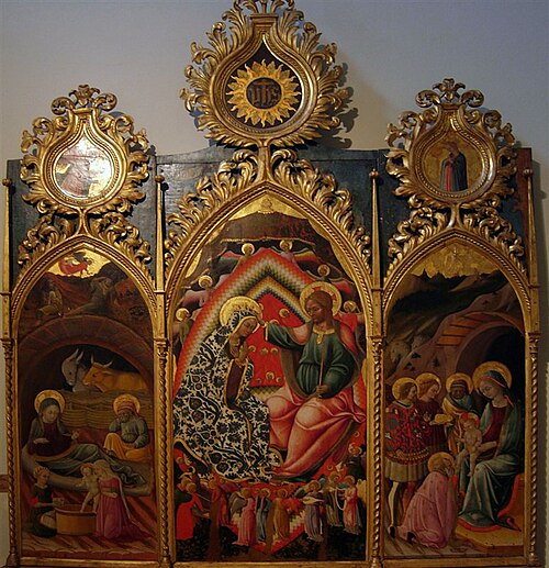 natività, incoronazione adorazione dei magi, , Bartolomeo di Tommaso da Folig
