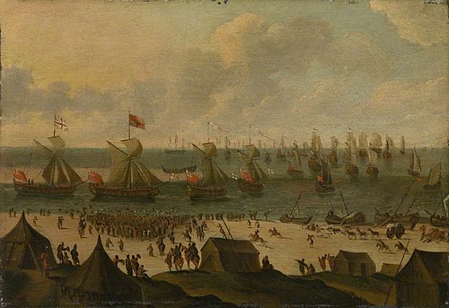 English yachts leaving a Dutch harbour, 1675, Adriaen van de Veen