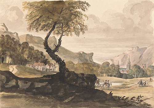 Hilly Scene with Village and Horseman, , Peter Tillemans