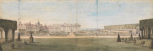 A View of the Garden and House at Upper Winchendon, Buckinghamshire, , Peter Tillemans
