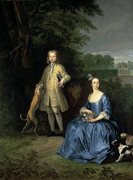 Portrait of Master Edward and Miss Mary Macro, the children of Revd Dr Cox Macro, 1733, Peter Tillemans