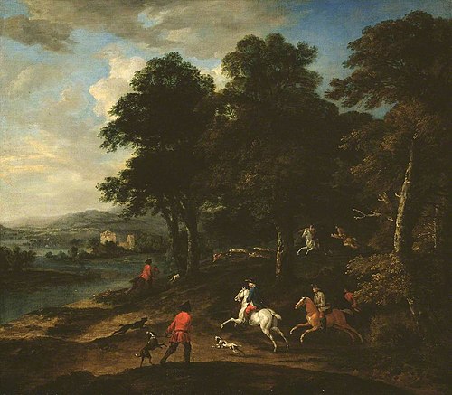 Foxhunting in Wooded Country, 1725, Peter Tillemans