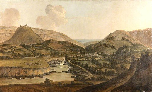 Llangollen and the Dee Bridge, 1720, Peter Tillemans