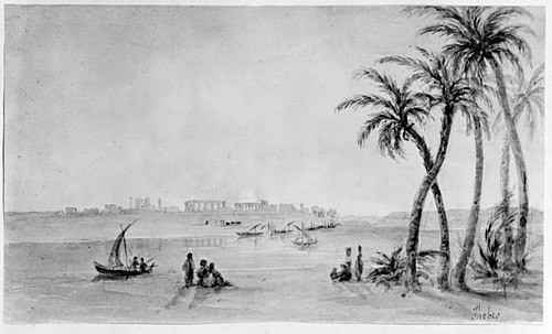 Thebes (Temple Of Luxor From West Bank Of Nile), 1845, Selina Bracebridge