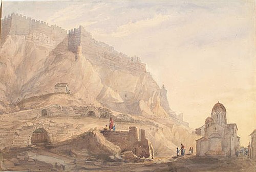 A Fortified Town on a Hilltop (North side of the Acropolis, Athens), 1840, Selina Bracebridge