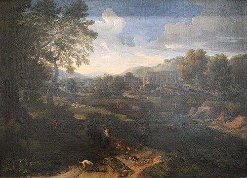Paysage au mendiant, 1730, Étienne Allegrain