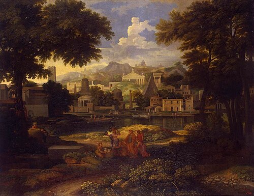 Landscape with Moses Saved from the Nile, 1650, Étienne Allegrain