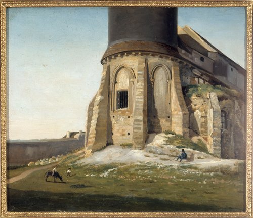 L'église de Montmartre, avec la tour du télégraphe Chappe, 1825, Étienne Bouhot