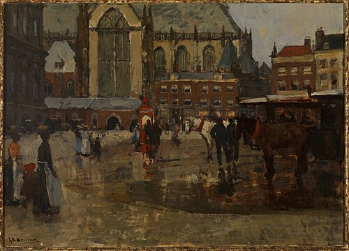 Gezicht op de Dam., 1898, George Hendrik Breitner