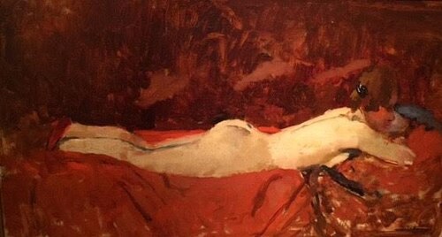 Naakt liggend op rode sprei, 1888, George Hendrik Breitner