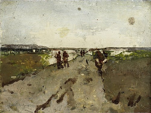 Landscape near Waalsdorp, with Soldiers on Maneuver, 1901, George Hendrik Breitner