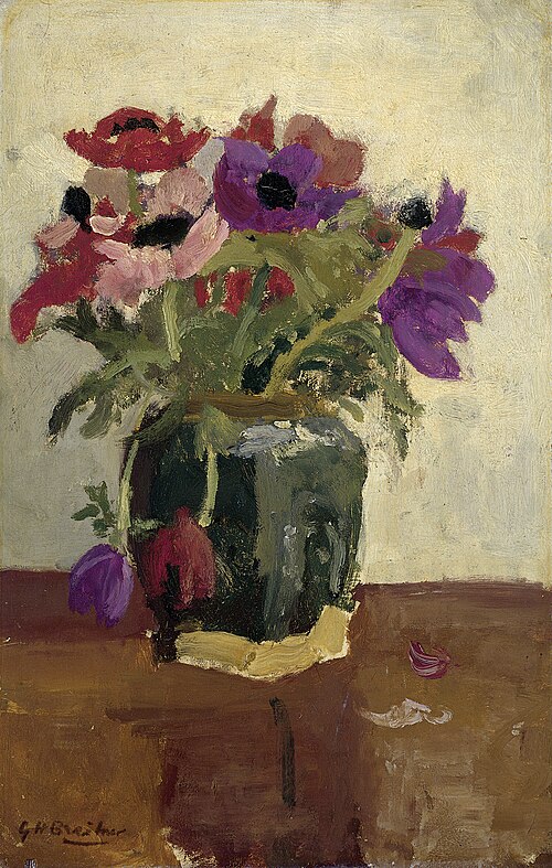 Ginger Pot wit Anemones, 1911, George Hendrik Breitner