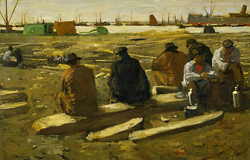 Midi sur le site de construction sur le Van Diemenstraat à Amsterdam, 1897, George Hendrik Breitner