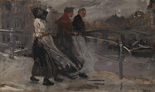 Drie vrouwen op een brug, 1892, George Hendrik Breitner