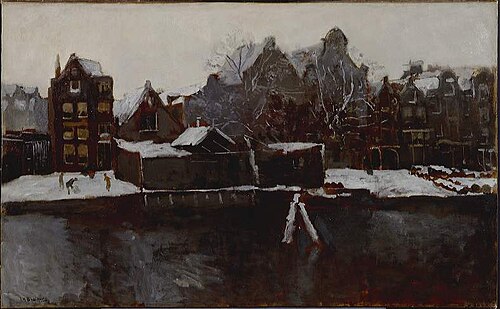 The new Teertuinen in winter, 1904, George Hendrik Breitner