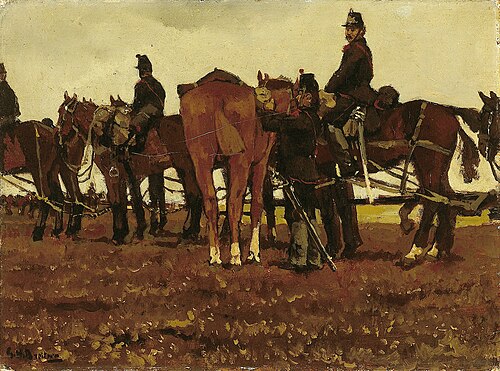 Veldartillerie (paarden en soldaten), 1897, George Hendrik Breitner