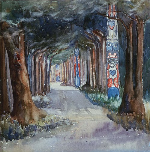 Totem Walk at Sitka, 1907, Emily Carr