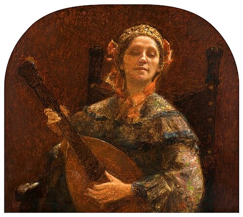 Lady Playing the Lute, 1896, Szymon Buchbinder