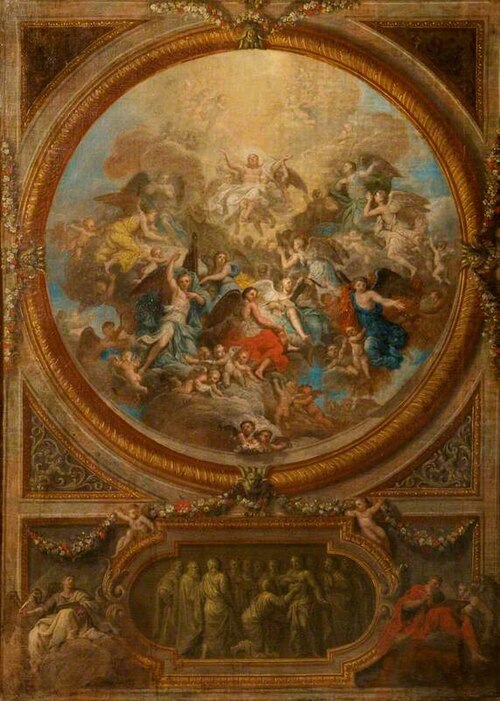 The Ascension and the Incredulity of Saint Thomas (sketch for the decoration of the chapel at Chatsw, 1689, Louis Laguerre