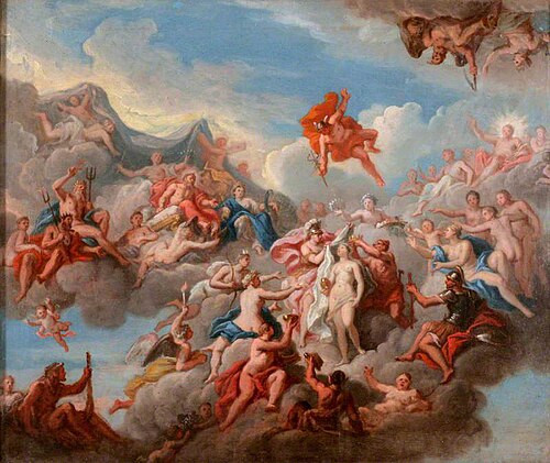 Psyche Being Robed by the Gods for Her Marriage with Cupid (sketch for the ceiling of the stairway a, , Louis Laguerre