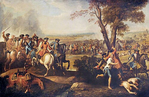 Eight Battle Scenes after the Marlborough House Murals: The Pursuit of the French after the Battle o, 1713, Louis Laguerre