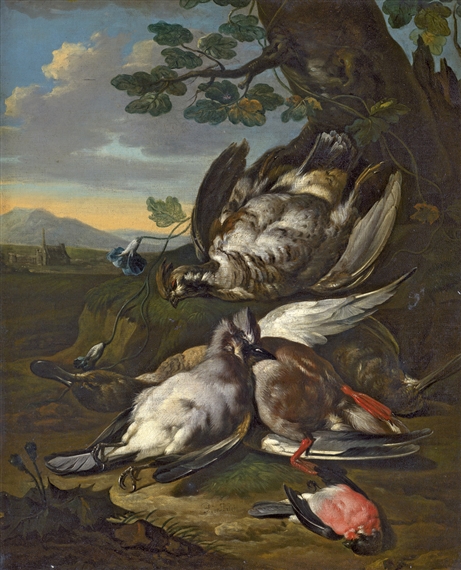 Still life with dead game bird, 1750, Bernaert de Bridt
