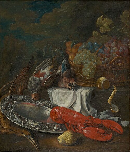 Still life with lobster, 1699, Bernaert de Bridt